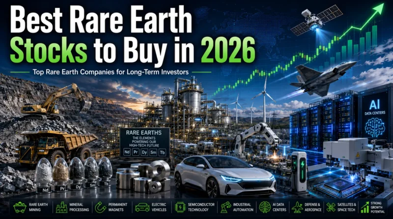 Best Rare Earth Stocks to Buy in 2026, Modern rare earth mining and processing facilities supplying critical minerals for AI infrastructure, electric vehicles, renewable energy, robotics, and defense technologies in 2026.