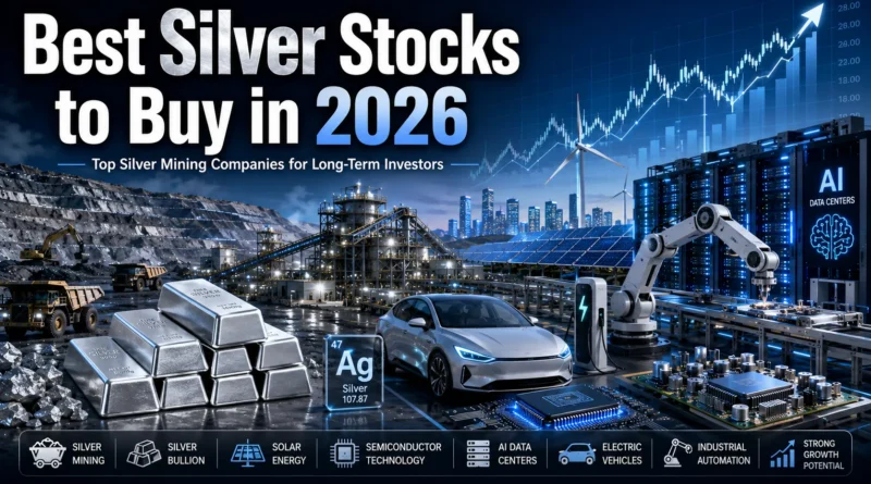 Best Silver Stocks to Buy in 2026, Modern silver mining operation supplying silver for AI infrastructure, solar energy, electric vehicles, semiconductors, and advanced electronics in 2026.